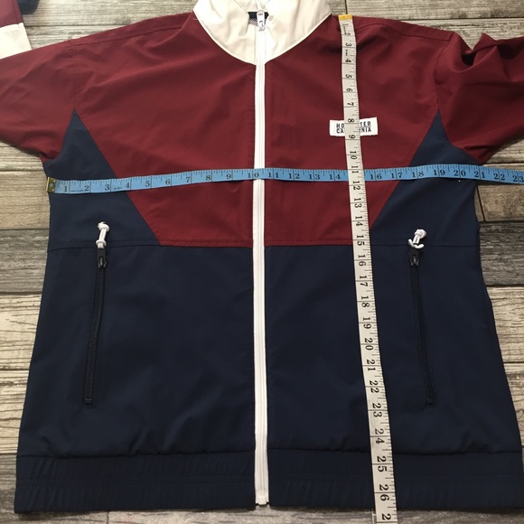 Hollister Epic Flex Color Block Windbreaker Jacket Men’s S Red Blue White - Picture 2 of 8